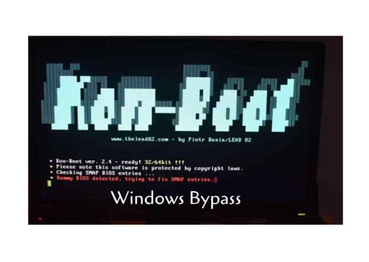 kon-boot remedy for lost windows password